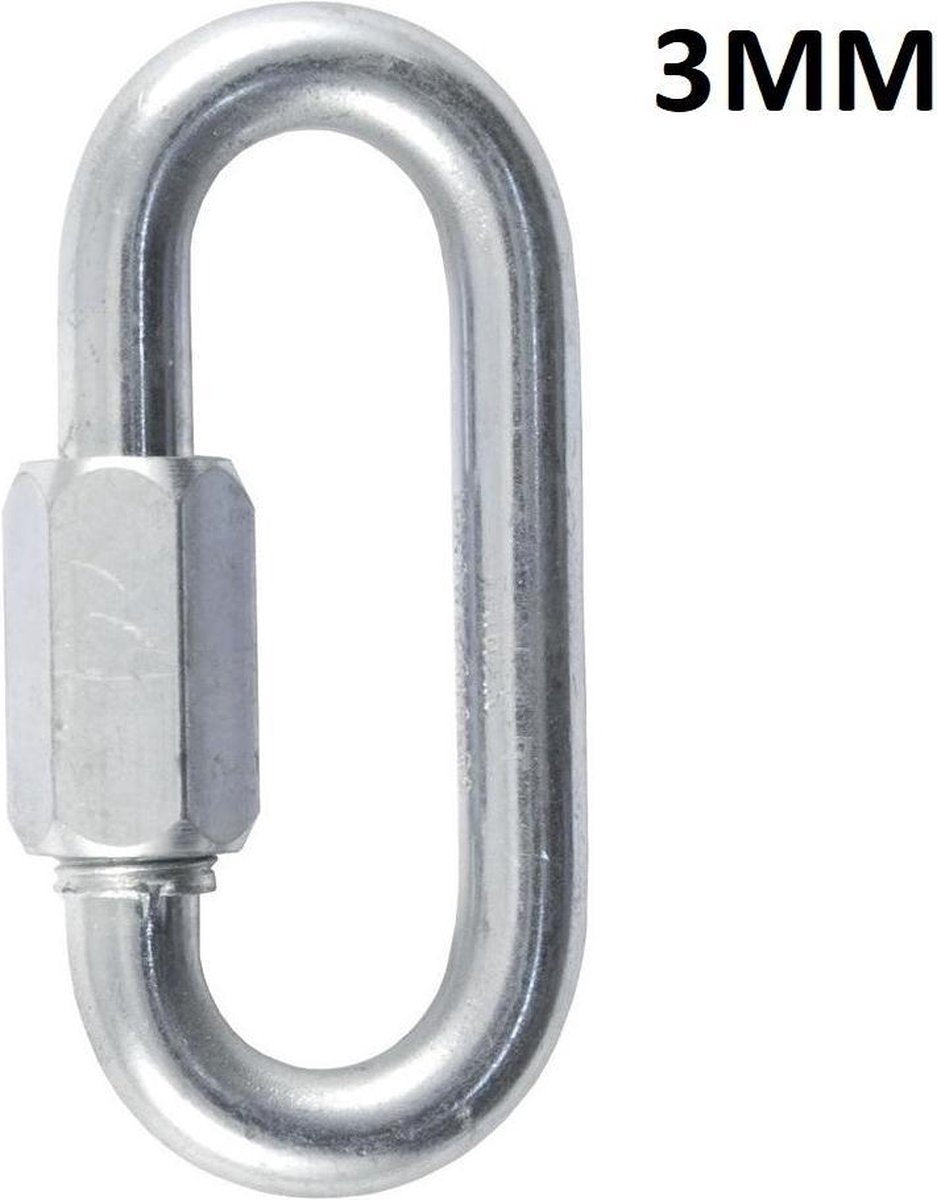 Quick link - 3 mm - gegalvaniseerd - schroef lock - 4 stuks