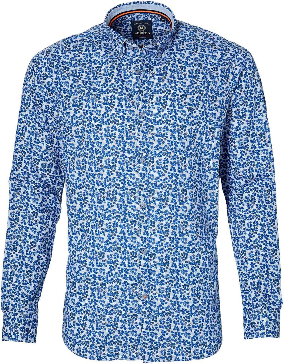 Lerros Overhemd - Modern Fit - Blauw - 3XL Grote Maten