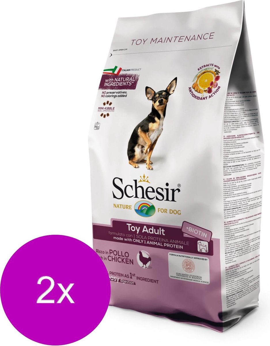 Schesir Toy Maintenance Kip - Hondenvoer - 2 x 2 kg