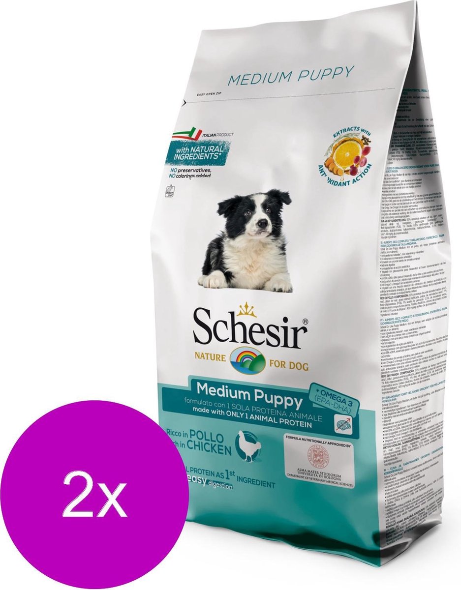 Schesir Medium Puppy Chicken - Hond - Droogvoer - 2 x 3 kg