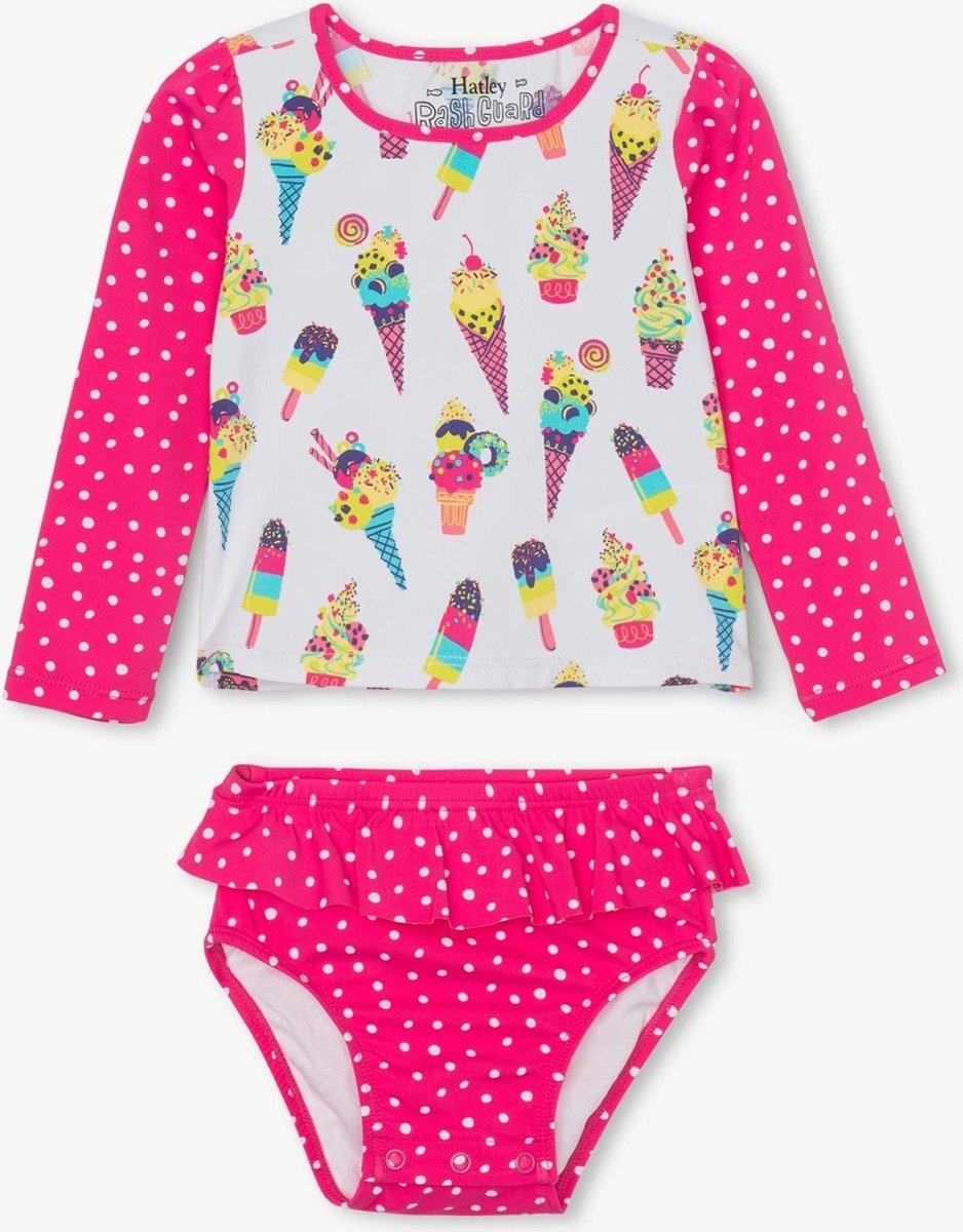 Hatley UV Meisjes Zwemset Broek + Tshirt Cool Treats - 86/92