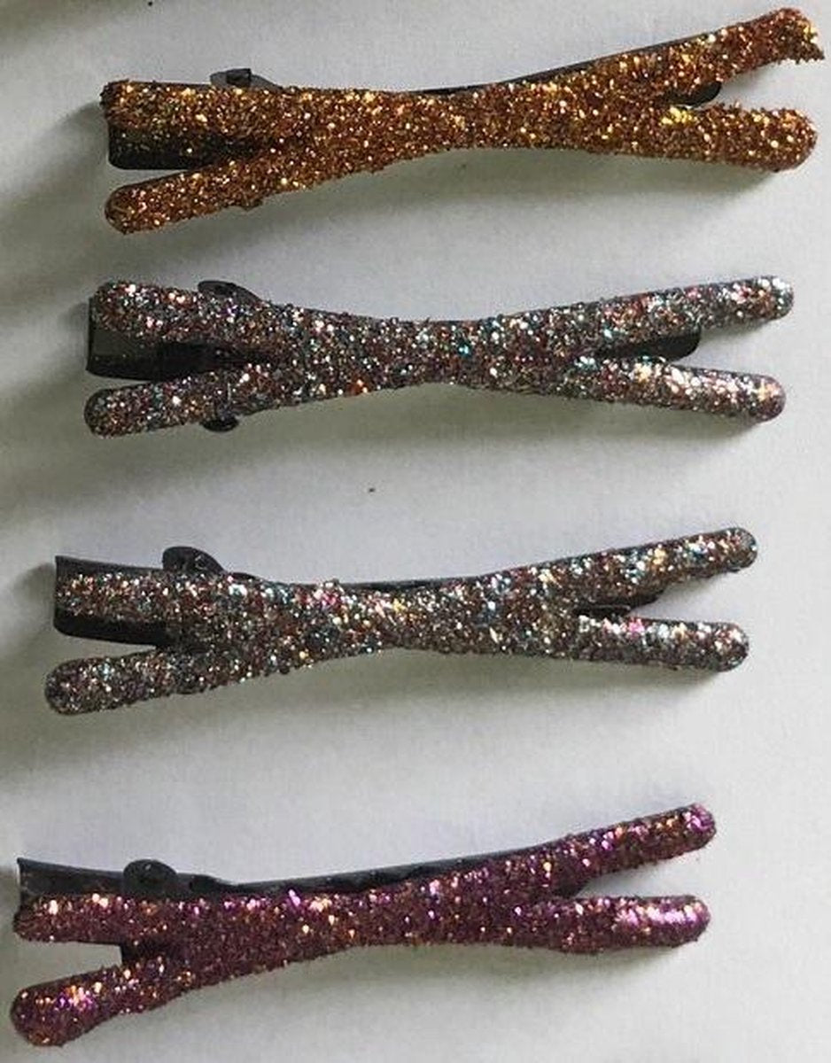 Haarclips Glitter Kruis - 10 Delig