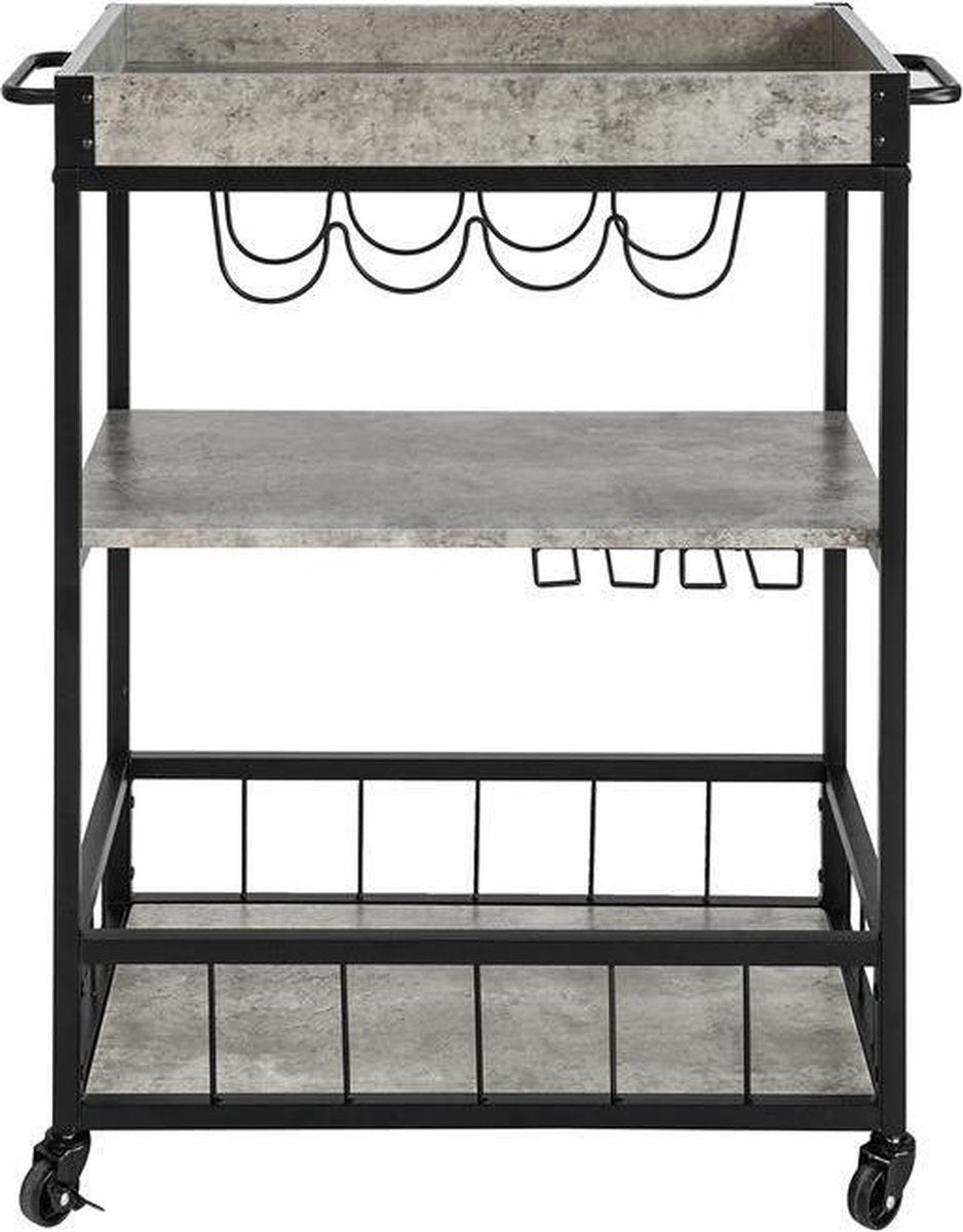 Simpletrade keukentrolley - Keuken - Trolley - Flessenhouder - 79x90x40 cm