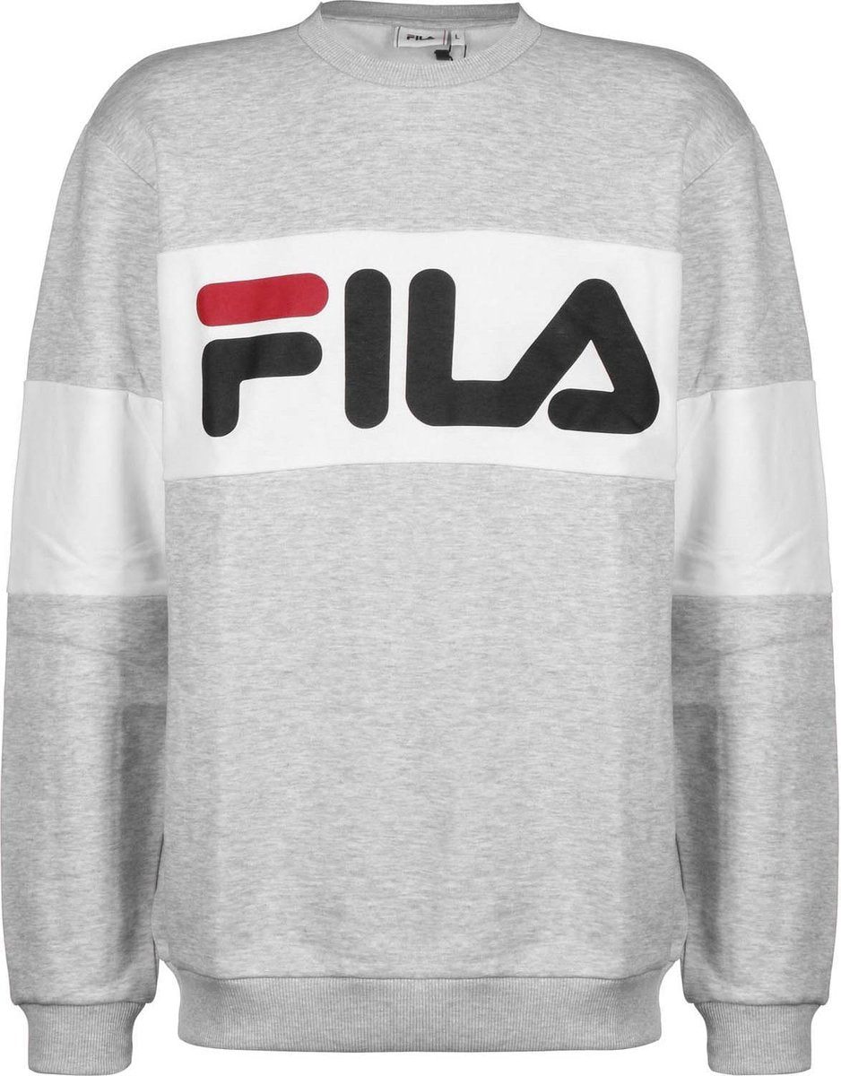 Fila - Heren Sweaters Urban Line Crew Sweat Straight Blocked - Grijs - Maat S