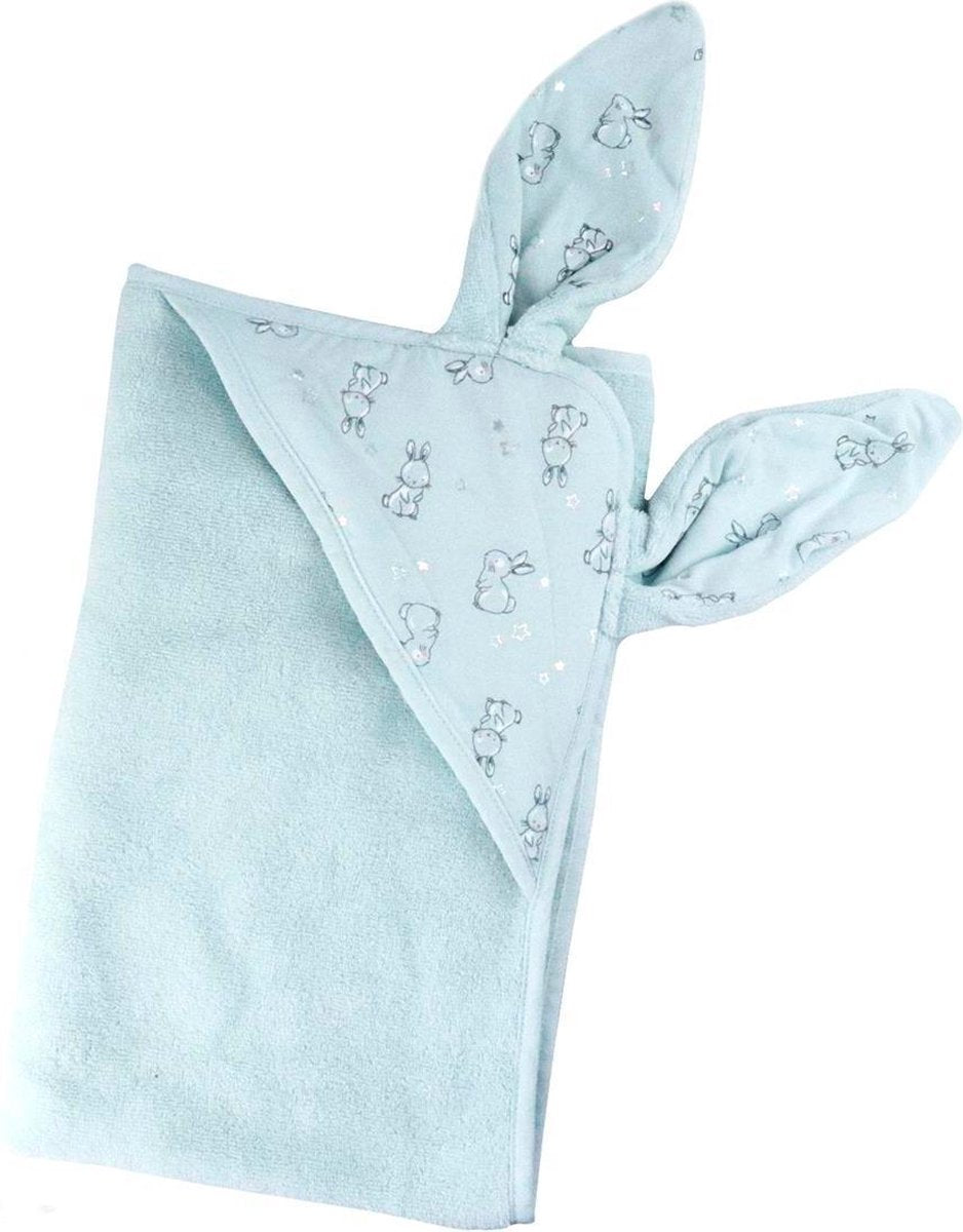 Ephemeris Badcape Katoen 80x80cm baby Badcape - konijn MINT  Badcape