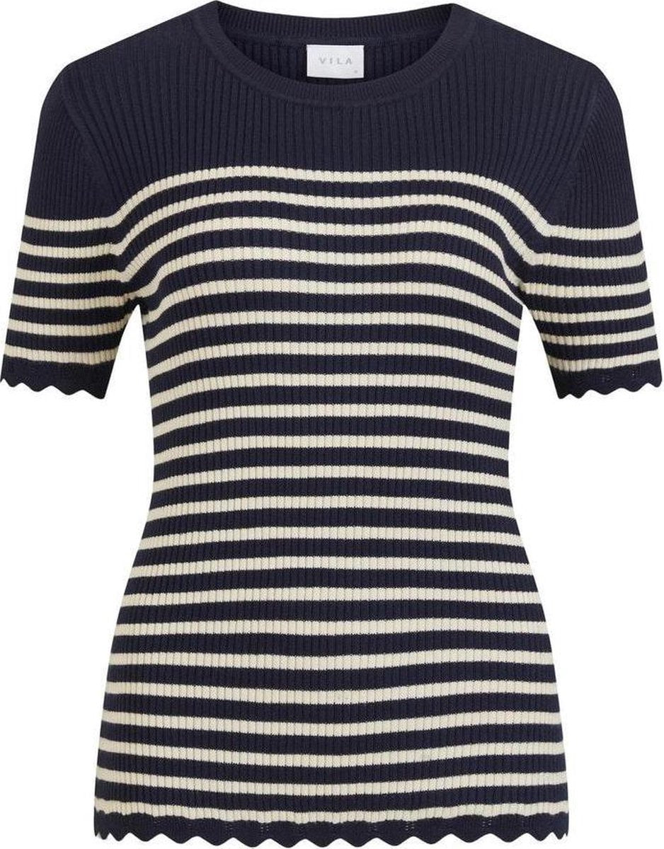 Vigabbi S/s Knit Top/su 14065421 Navy Blazer/birch