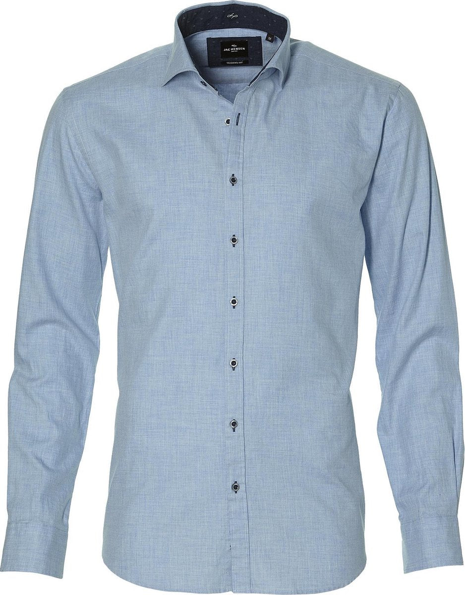 Jac Hensen Overhemd - Modern Fit - Blauw - 4XL Grote Maten