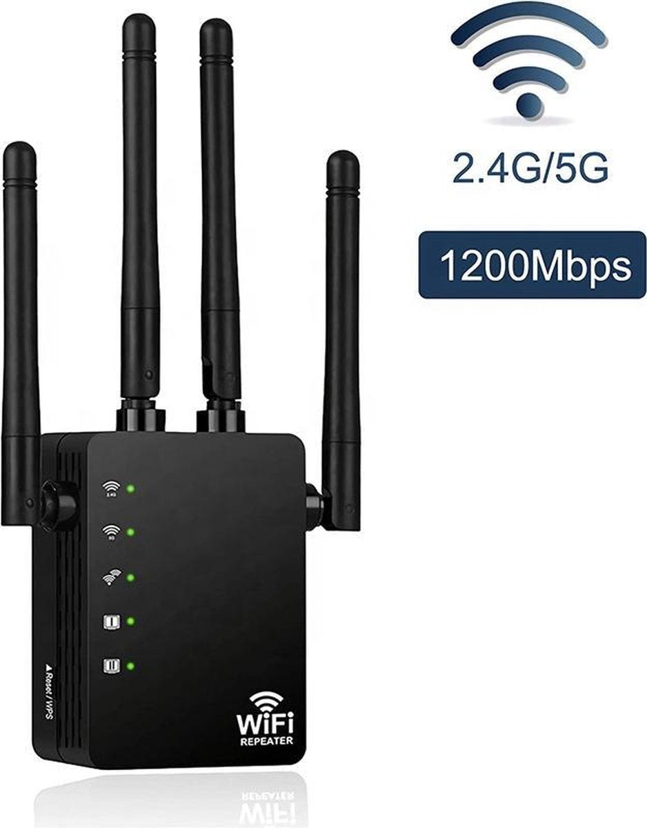 5Ghz en 2.4Ghz Dual Band Wifi Repeater. 1200Mbps