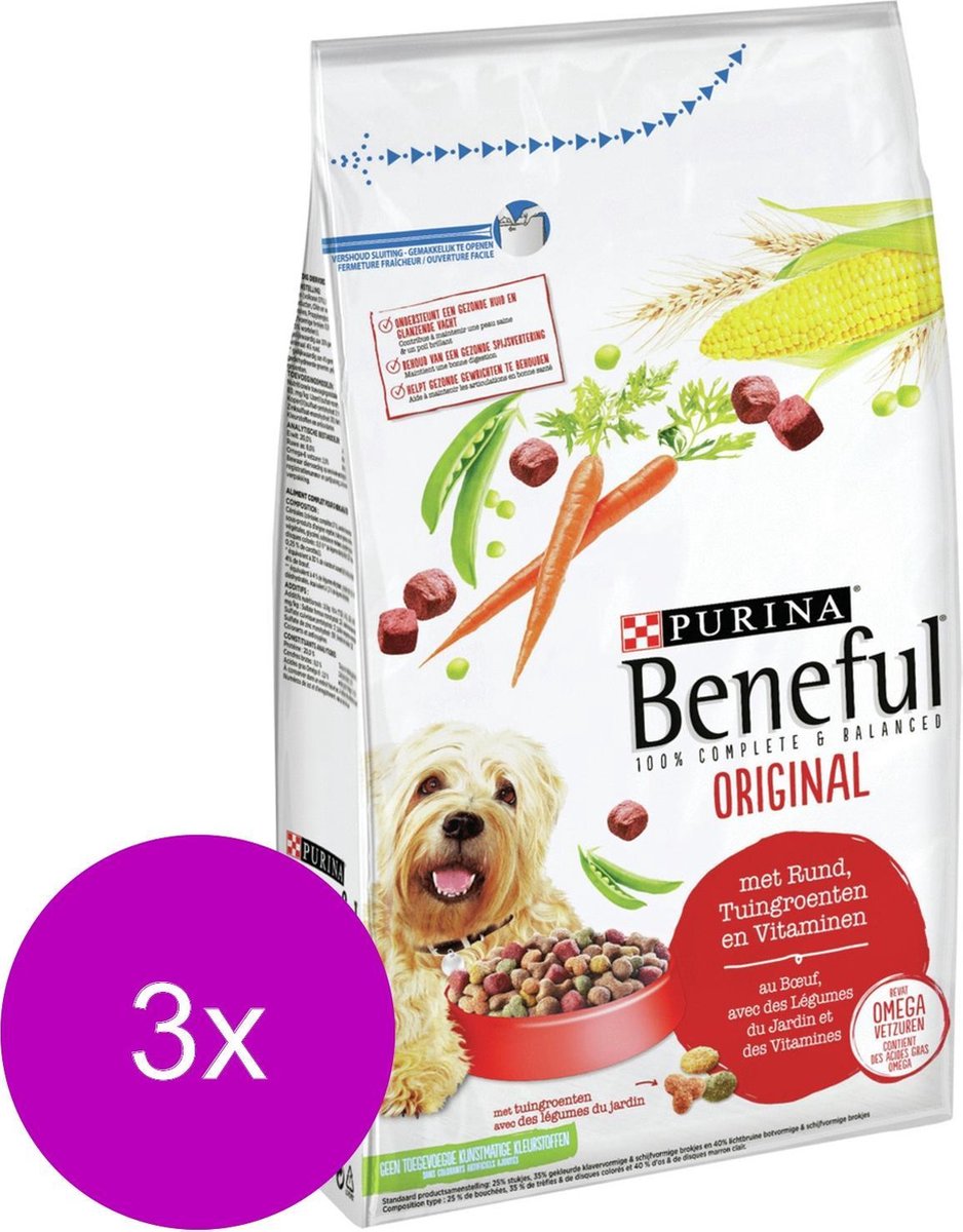 Beneful Original Groente&Rund - Hondenvoer - 3 x 1.5 kg