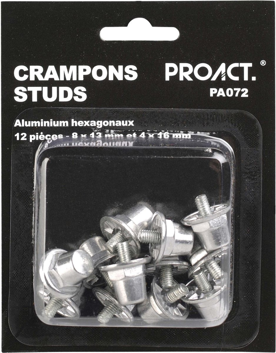 Proact PA072 - Voetbalnoppen - Noppen - 12 zeshoekige aluminium noppen 8x13mm en 4x16mm