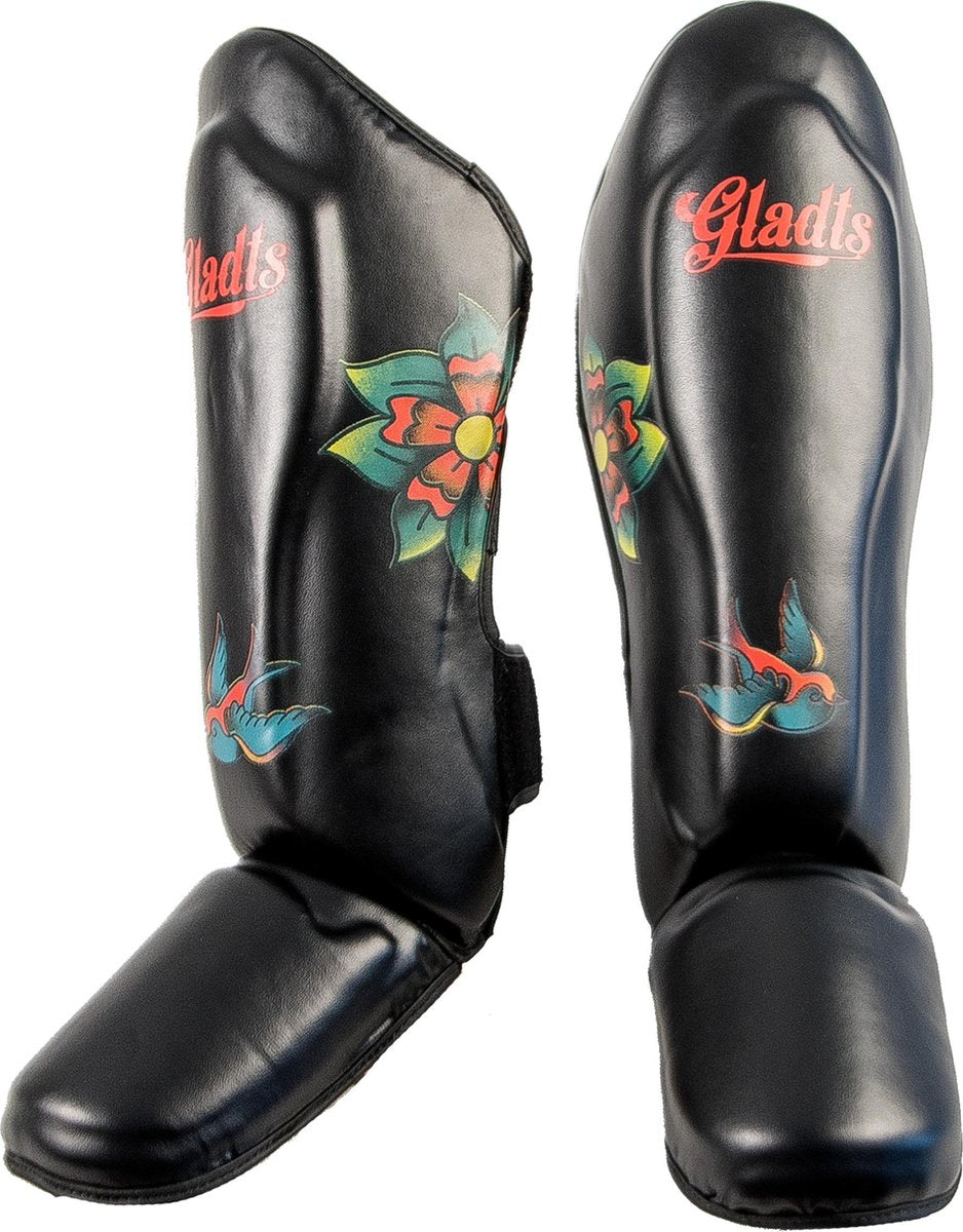 Gladts Scheenbeschermer kickboksen Tattoo style maat L