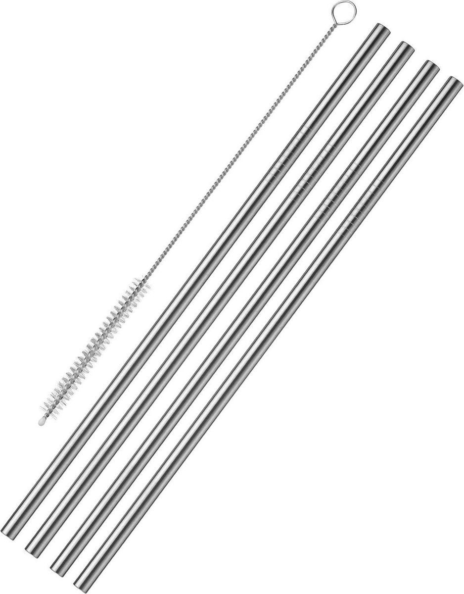Sareva Rietjes Met Borstel RVS - 4 Stuks