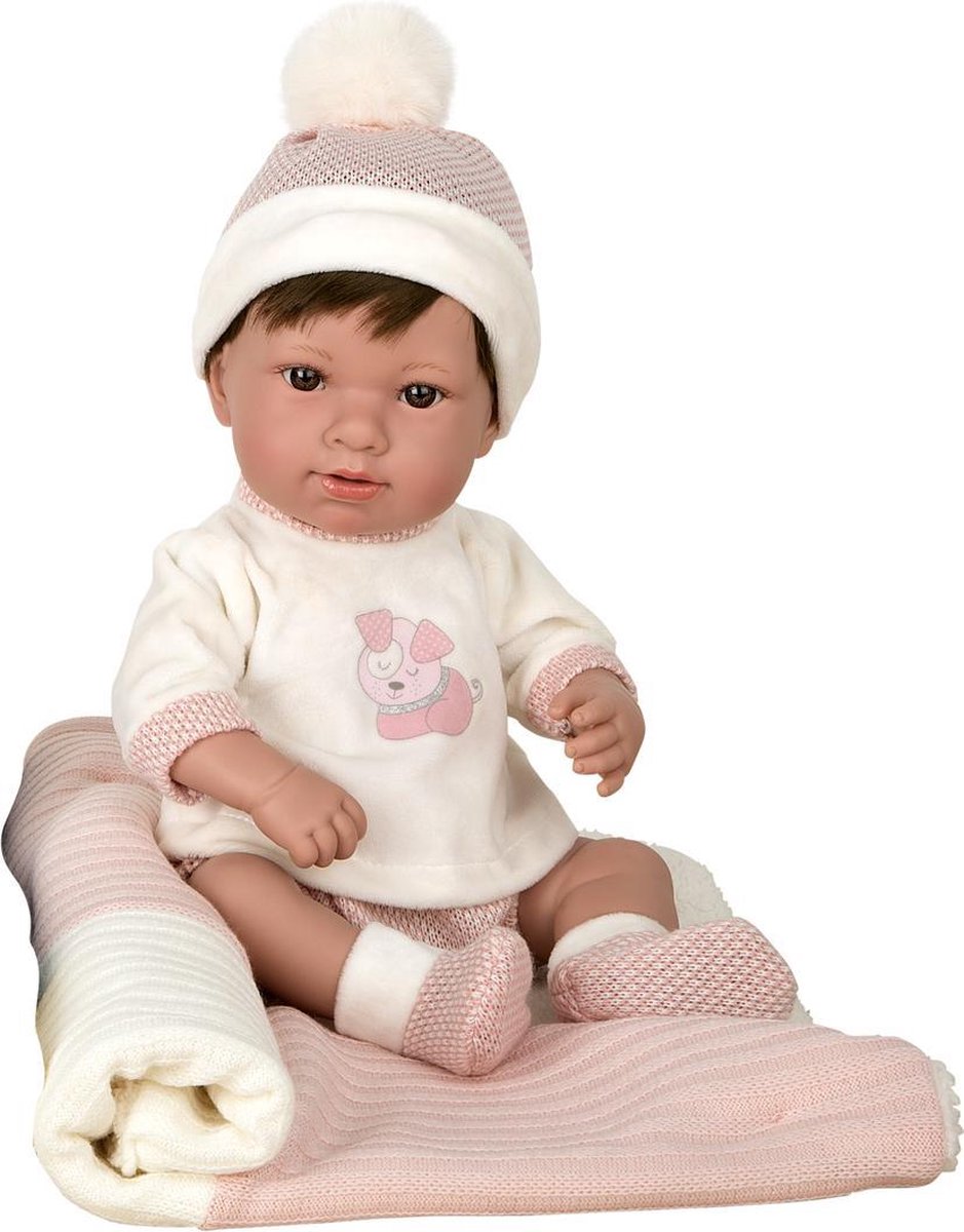 Arias baby pop Salma rose met muts 42cm