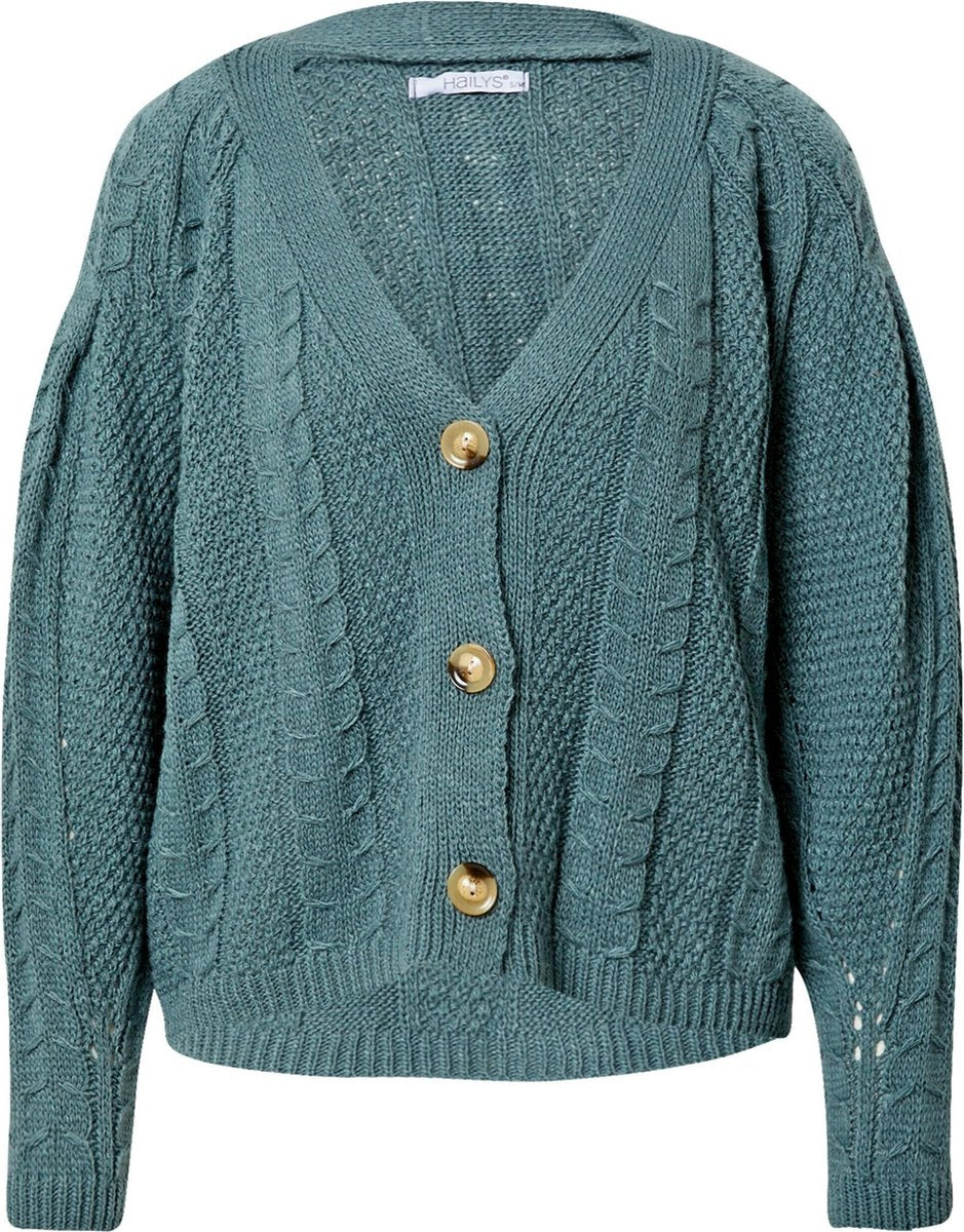 Hailys gebreid vest georgina Petrol-M/L
