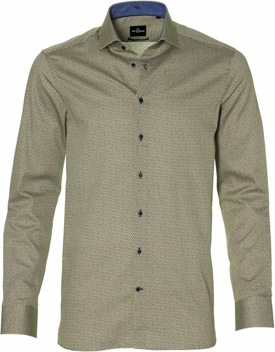 Jac Hensen Overhemd - Modern Fit - Groen - 5XL Grote Maten