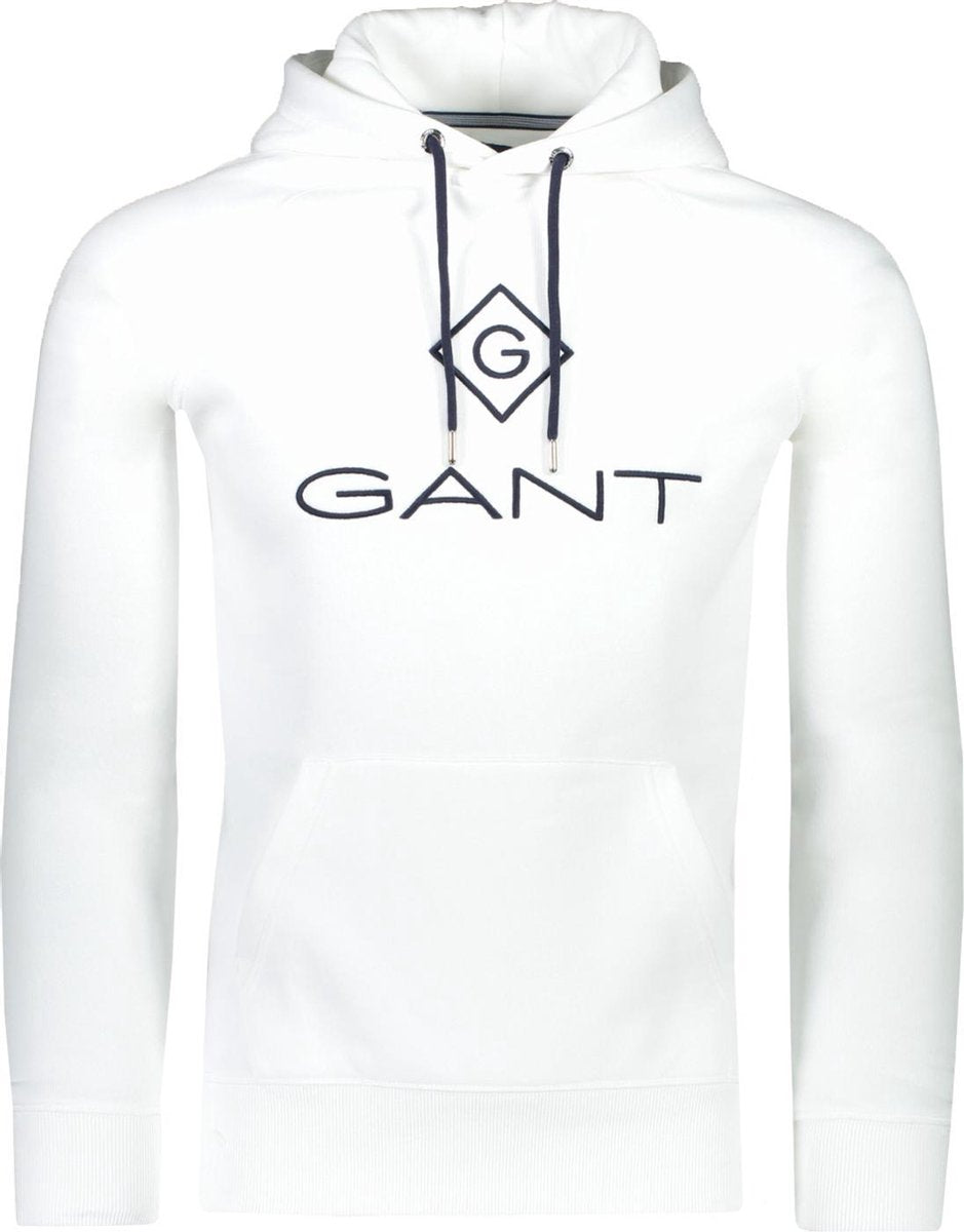 Gant Sweater Wit Normaal - Maat XL - Heren - Lente/Zomer Collectie - Katoen;Polyamide