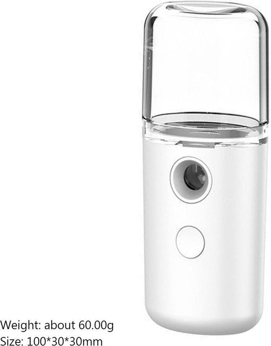 Face Steamer | Nanometer | Gezichtsbevochtiger | Draagbaar | Oplaadbaar | Luchtbevochtiger | Wit
