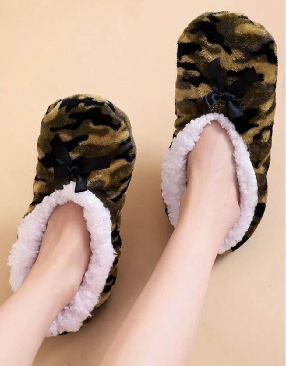 Sorprese cosy – pantoffels dames – camo – maat 39-41 – sloffen dames