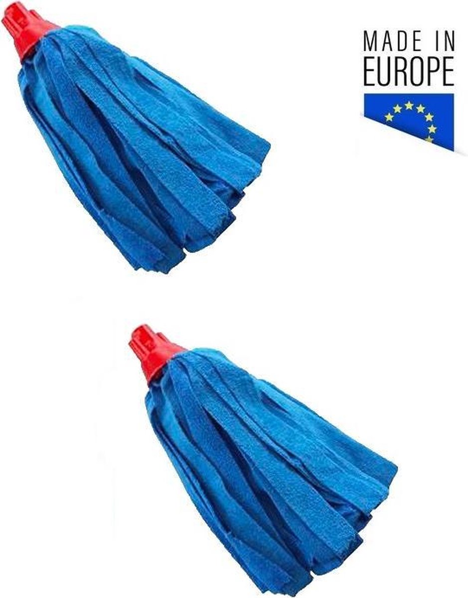 Maus navulling spaanse mop microvezel blauw-rood