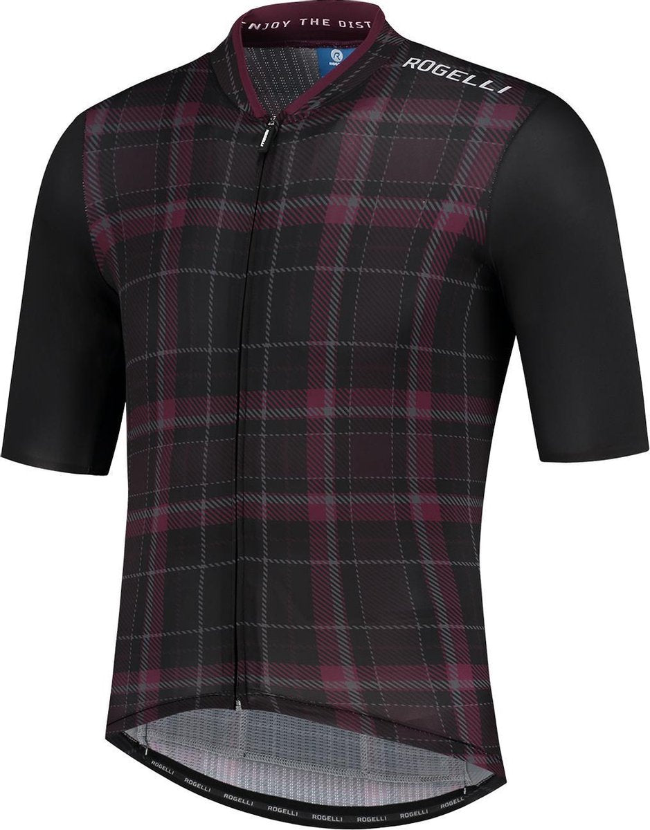 Rogelli Wielershirt KM Style Heren - Zwart/Bordeaux - Maat M