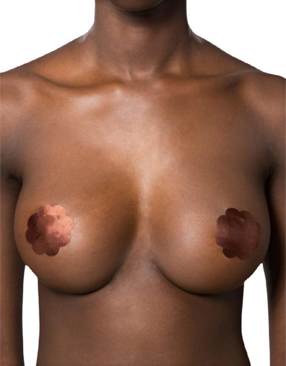 Bye Bra Satin Nipple Covers 3 Pack Dark Brown M | BYE BRA