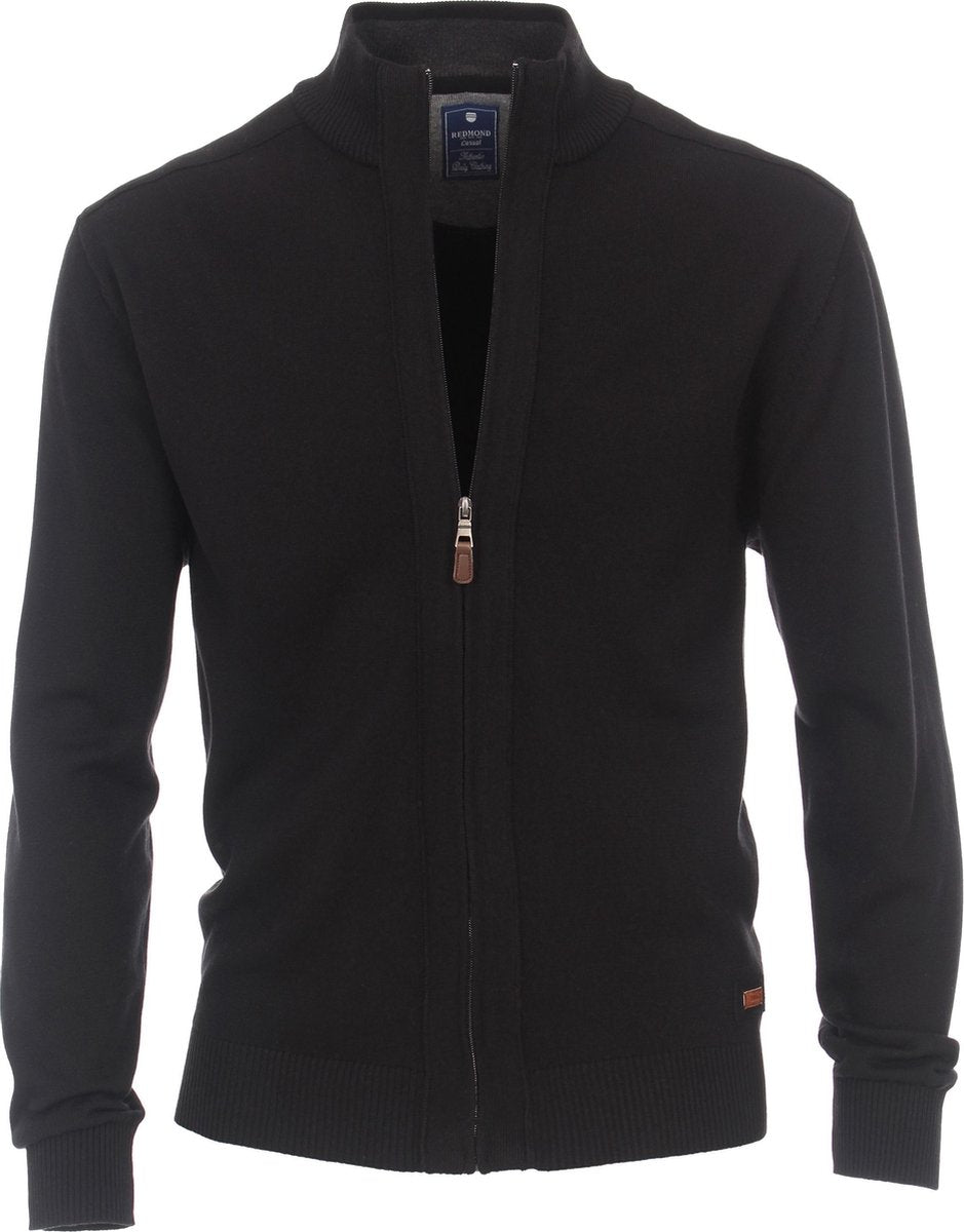 Redmond heren vest katoen - met rits - zwart -  Maat: 4XL