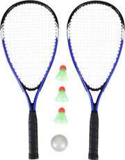 badmintonset en tennisset in 1  - badmintonset 7 delig - badminton - tennis - tennisset - tennisballen