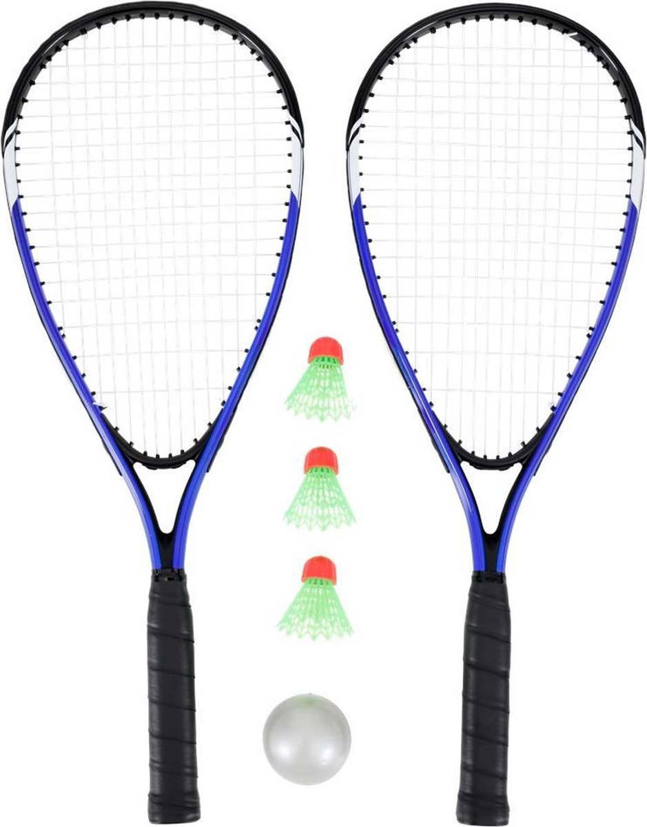 badmintonset en tennisset in 1  - badmintonset 7 delig - badminton - tennis - tennisset - tennisballen
