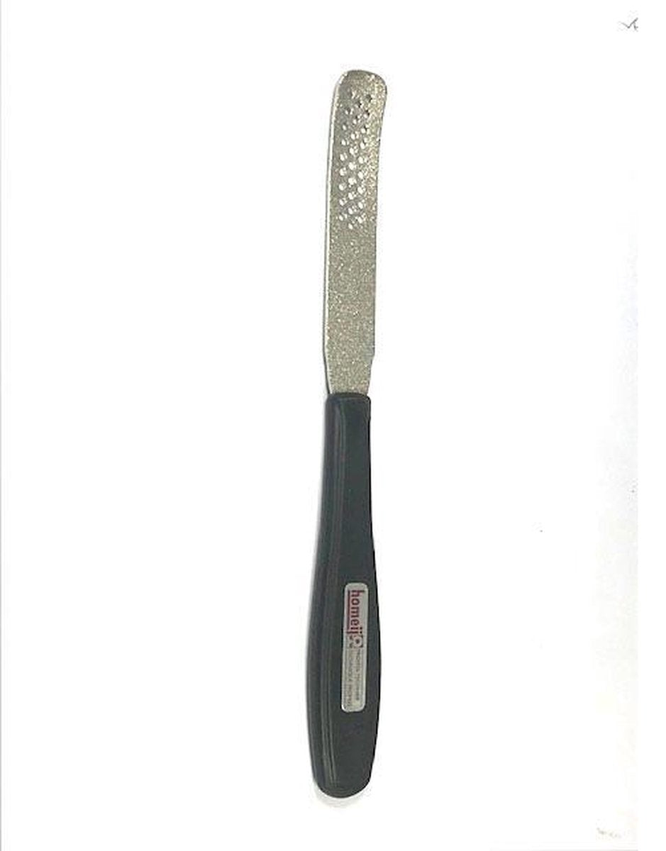 Homeij rvs eeltschaaf eeltverwijderaar voetvijl voetrasp - voor voet - eelt - 19 cm - in etui
