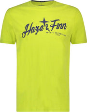 Haze&Finn T-shirt Ronde Hals Lime Groen Met Logo (MC14-0008 - Lime-TwilightBlue)