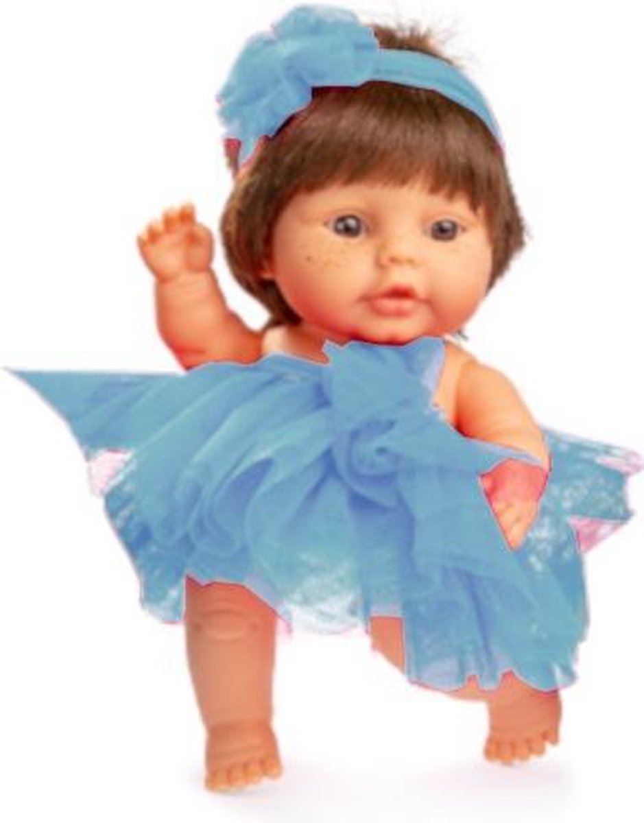 Berjuan Babypop 22 Cm Meisjes Vinyl/textiel Bruin/blauw