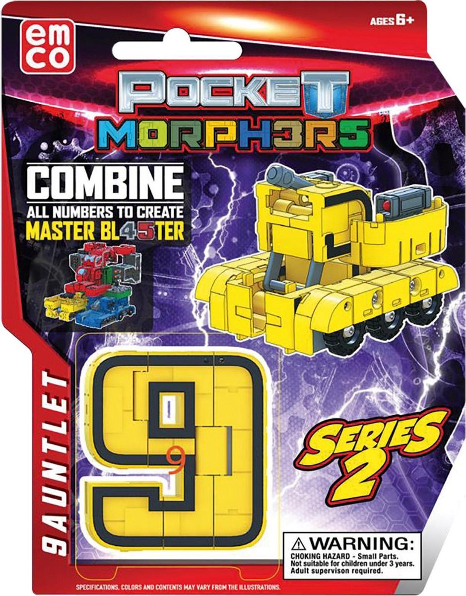 Emco Toys - PMO6899 - Pocket Morphers - Speelfiguur: voertuig verandert in het nummer 9 - Gauntlet series 2