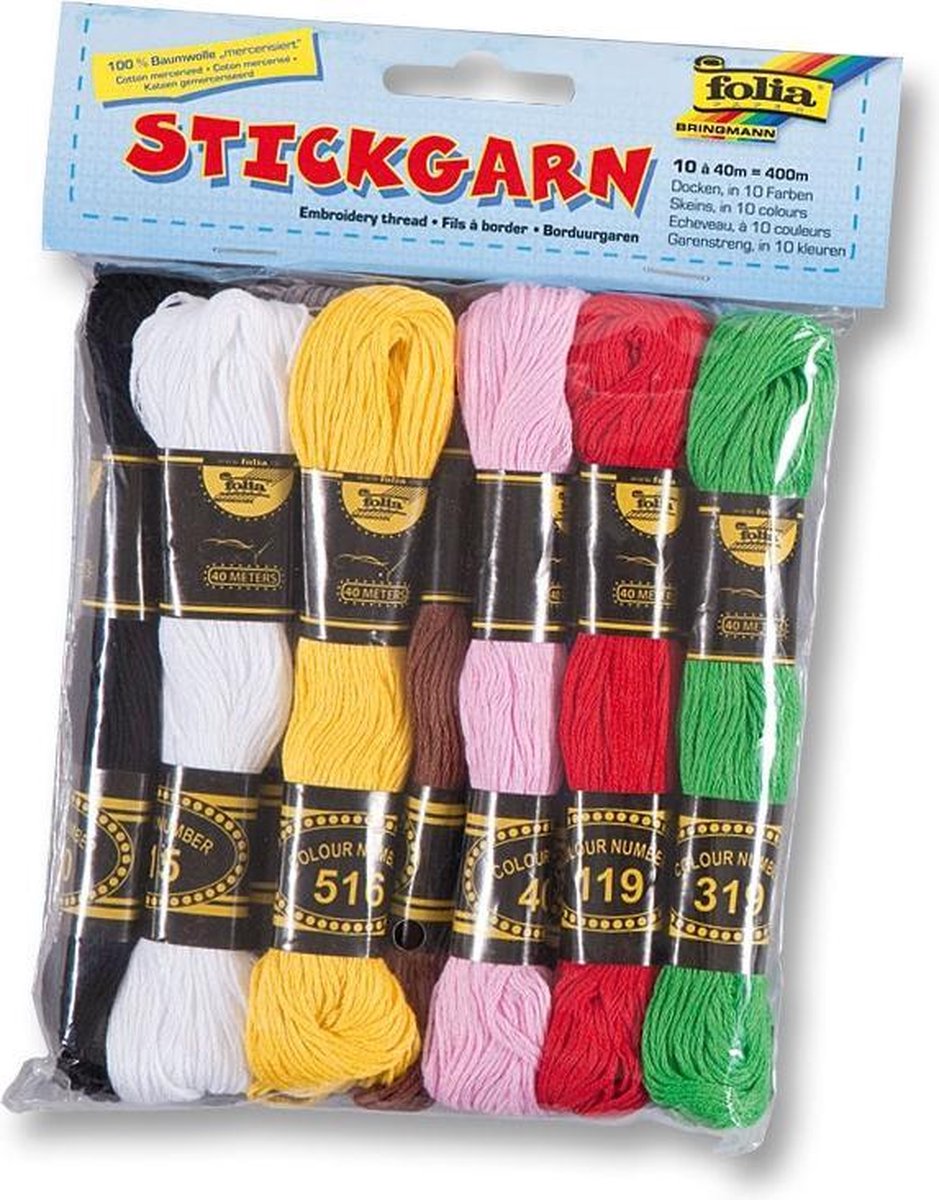 Borduurgaren set 10 stuks van 40 meter assorti