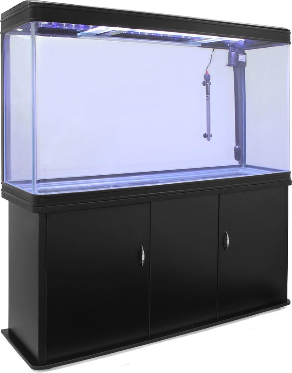 Aquarium & Meubel set 300 liter - 120x70x39 cm - Kleur: Zwart - LED-verlichting - Geschikt voor zoetwater