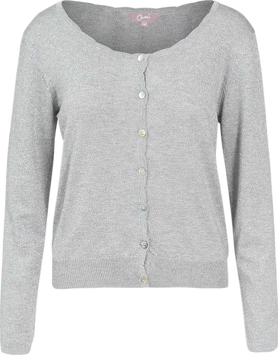 Cassis - Cardigan met lurex - Lichtgrijs