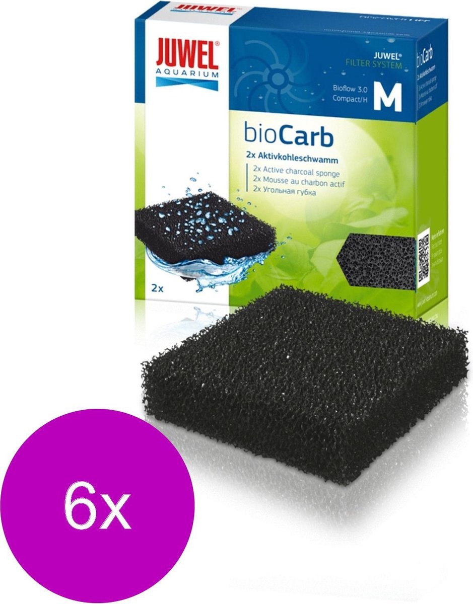 Juwel Biocarb M Compact - Filtermateriaal - 6 x 9.5x9.5x2.5 cm Compact