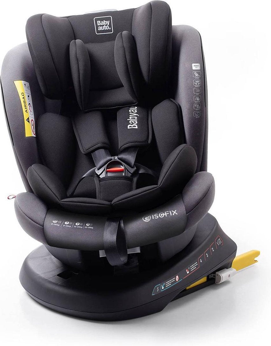 Autostoel Babyauto Rodia 360° met isofix - groep 0+/1/2/3 Grijs - Zwart (0-36kg)