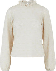 Pcflori Ls Lace Top 17115659 Ecru
