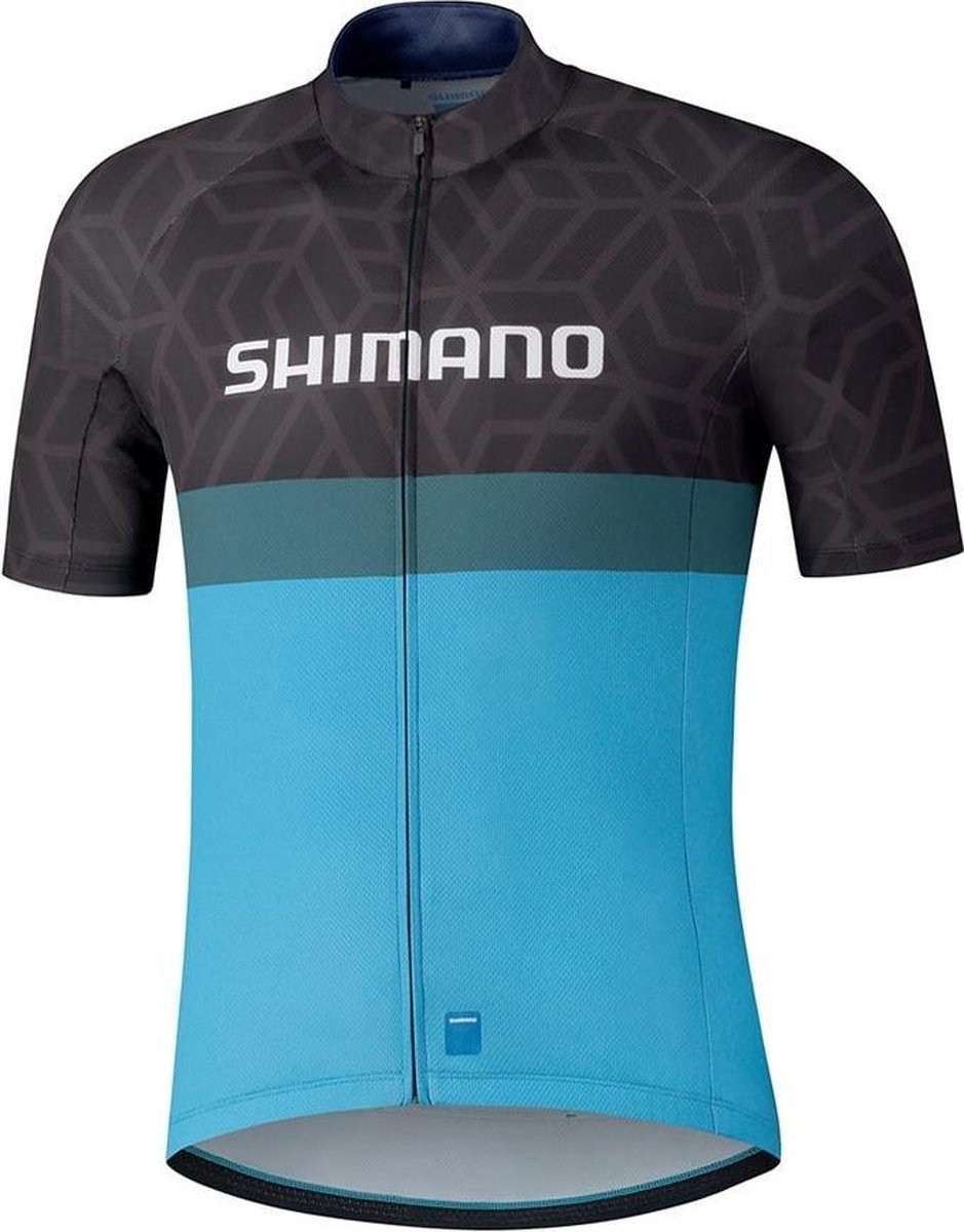 Shimano Wielershirt Team – Fietsshirt Heren – Race Shirt – M – Zwart / Blauw