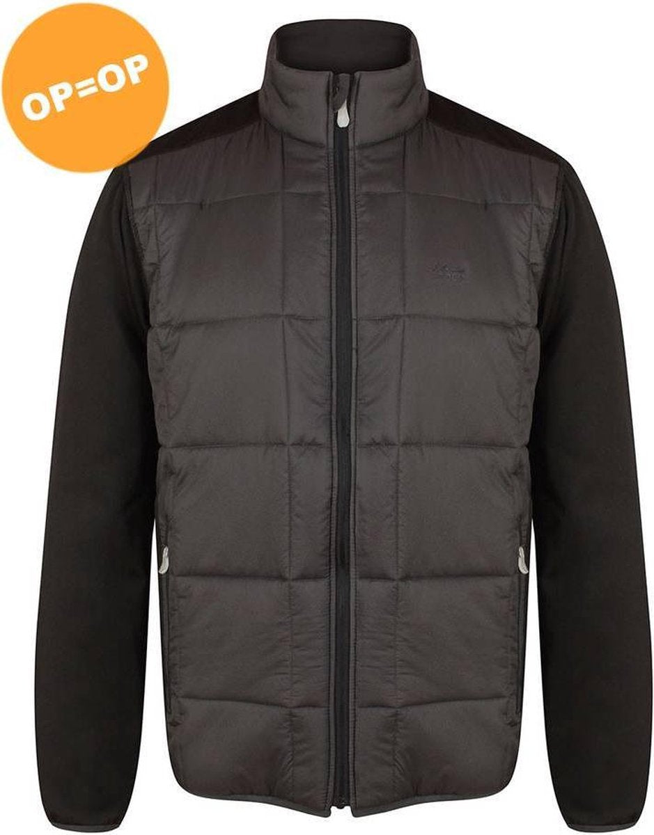 Quilted Panel Jacket - Grijs/Zwart