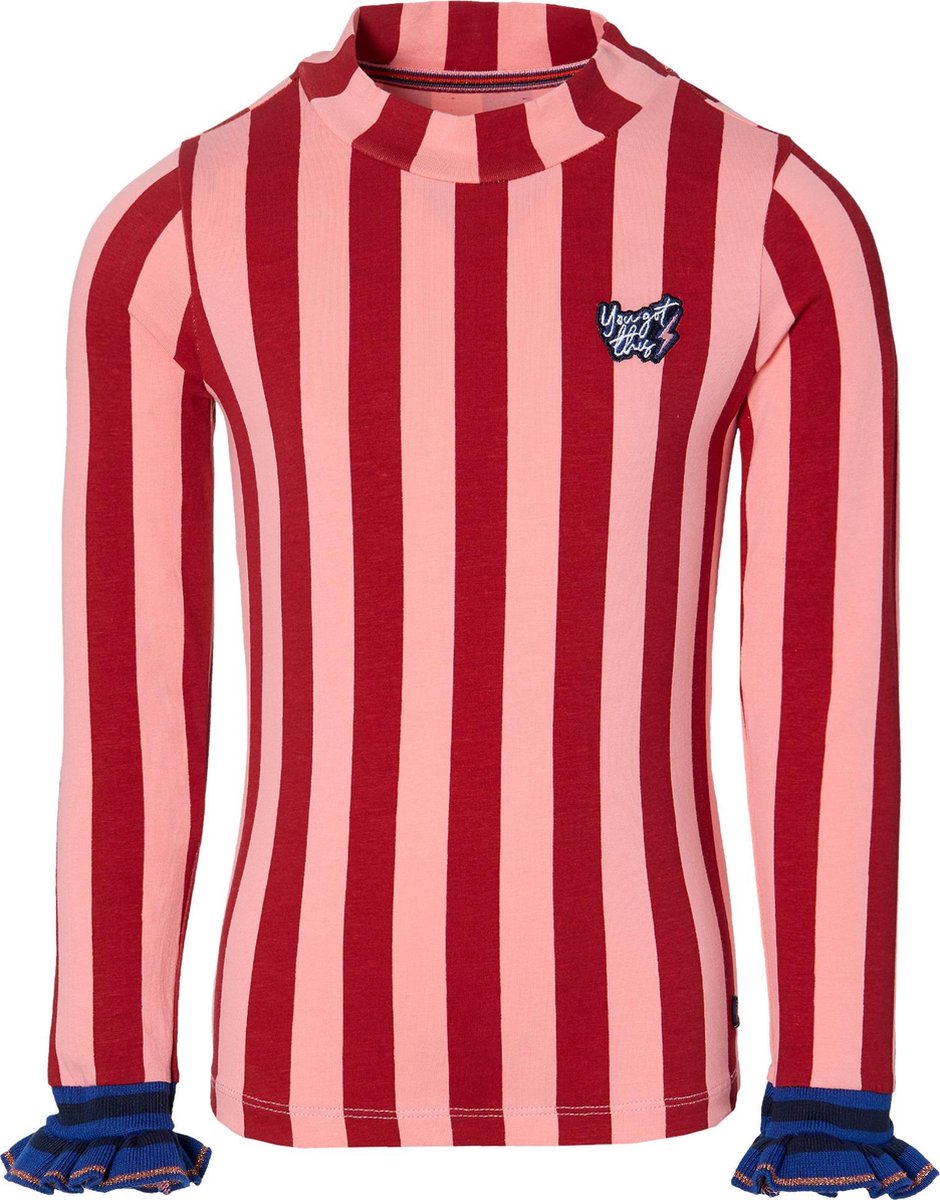 Quapi longsleeve Daylie donker rood en roze gestreept voor meisjes - maat 92
