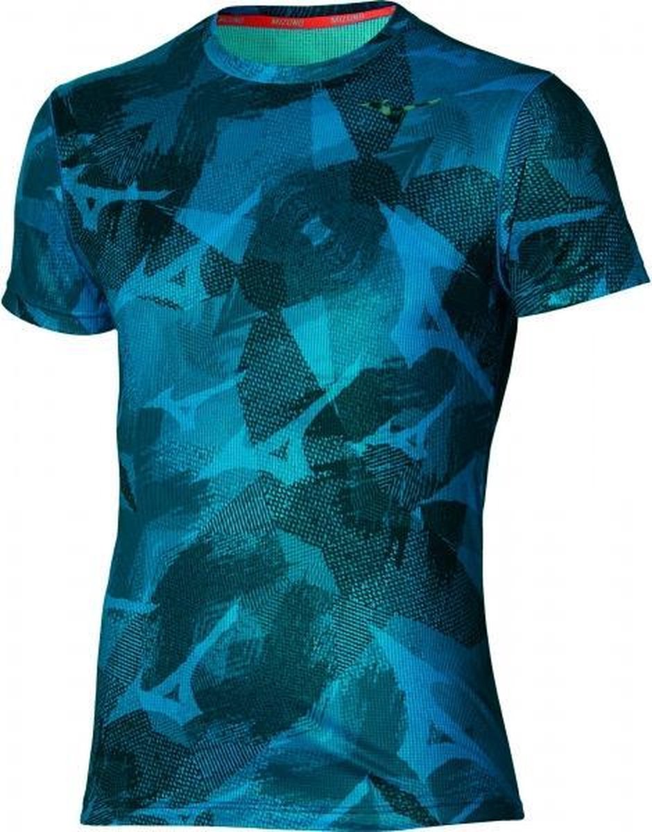 Mizuno Aero Shirt Heren - blauw - maat XL