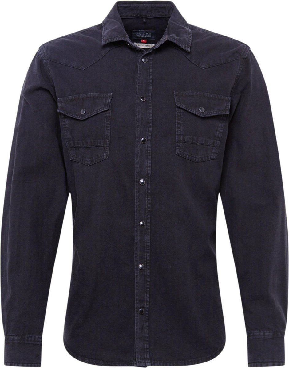 Blend overhemd Zwart-S