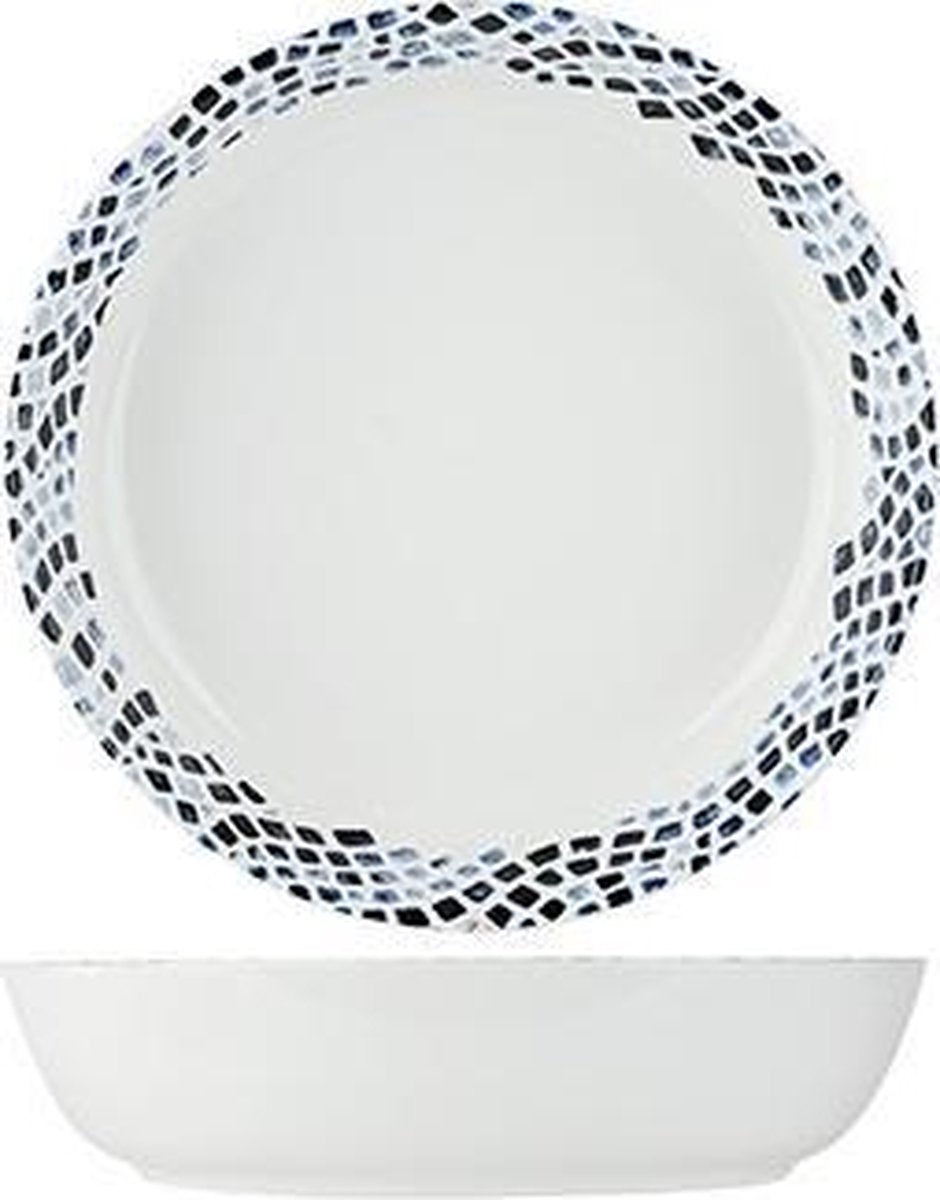 Mosaic Blue Slakom - ø30xh7cm - new Bone China