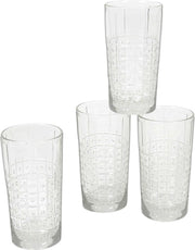 8x Stuks longdrink glazen met relief 490 ml - glazen - longdrinkglazen
