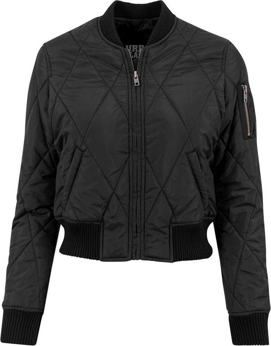 Urban Classics Bomber jacket -XS- Diamon Quilt Zwart