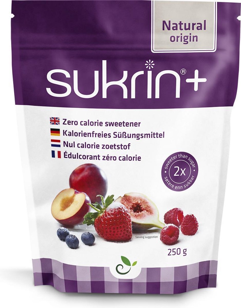Sukrin+ (250g) - Bevat Erythritol - 100% natuurlijke suikervervanger - 2x zo zoet als gewone suiker