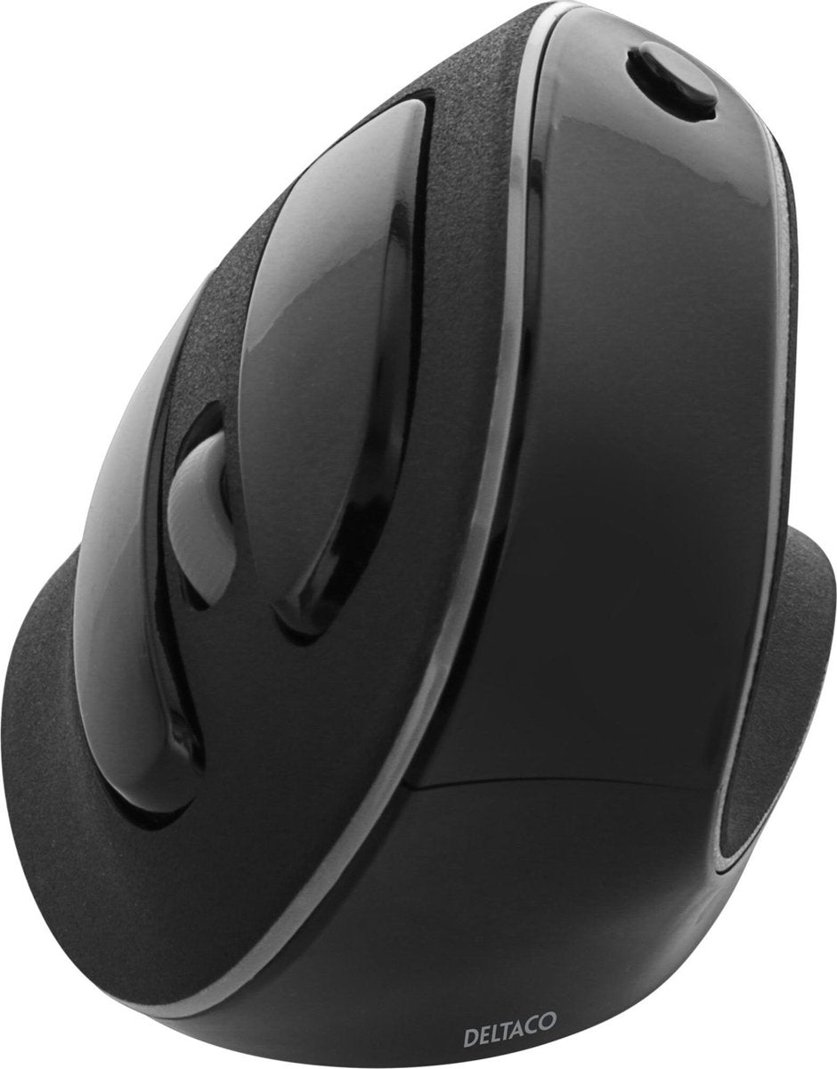 DELTACO OFFICE DELO-0320 Draadloze ergonomische muis - Rechtshandig - Zwart