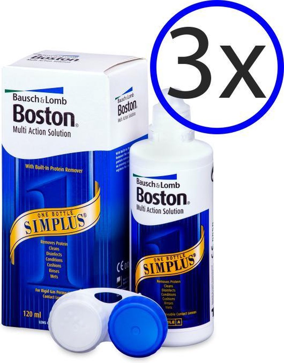 Boston Simplus - alles-in-één lenzenvloeistof - 3x 120ml - harde lenzen