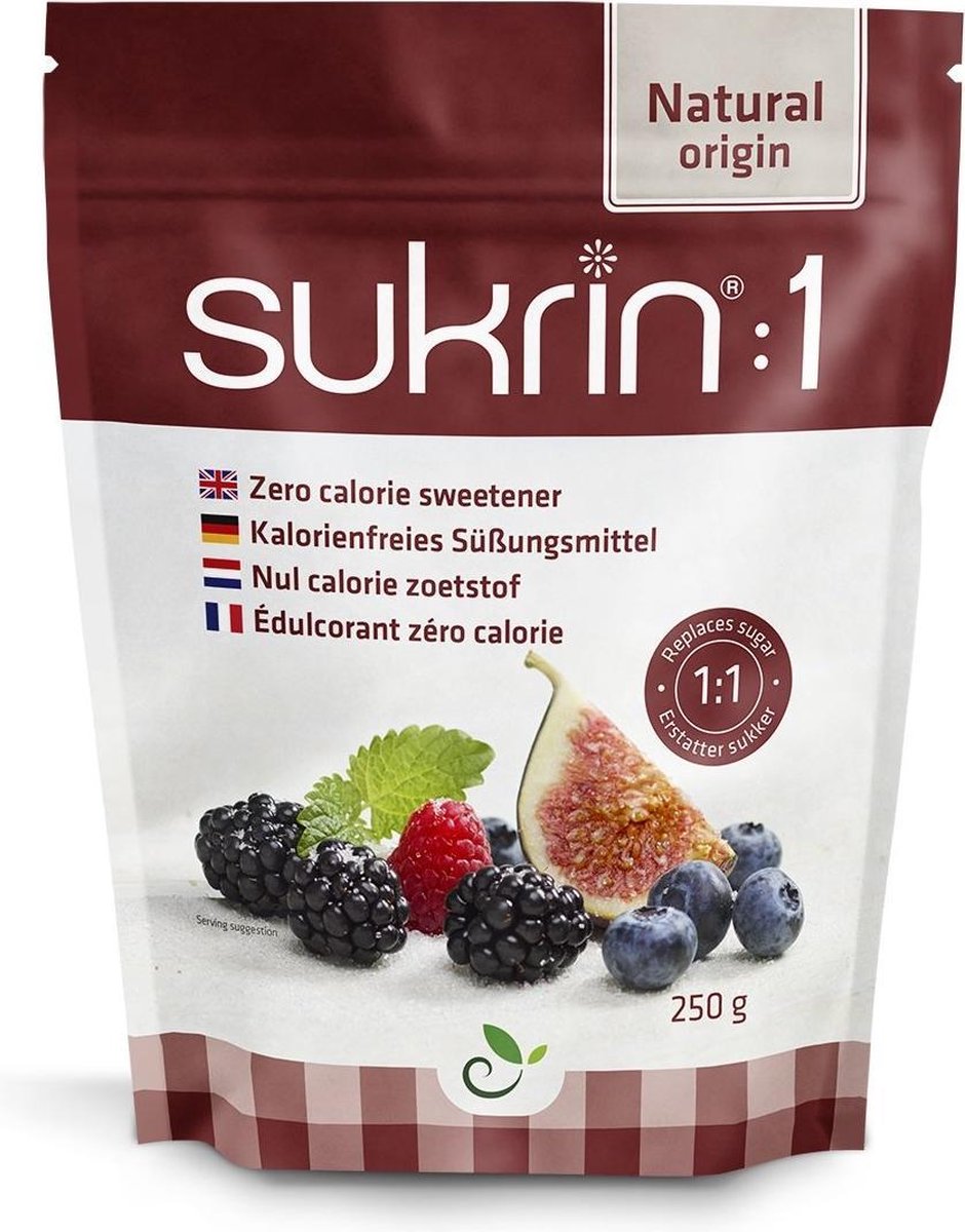 Sukrin:1 (250 gram) - Bevat Erythritol - 100% natuurlijke suikervervanger - Zonder calorieën